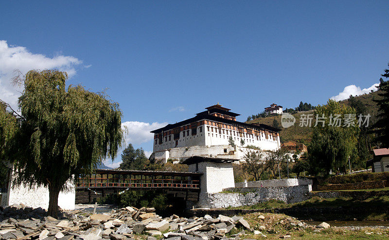 Rinpung Dzong堡垒-寺庙和桥，帕罗，不丹